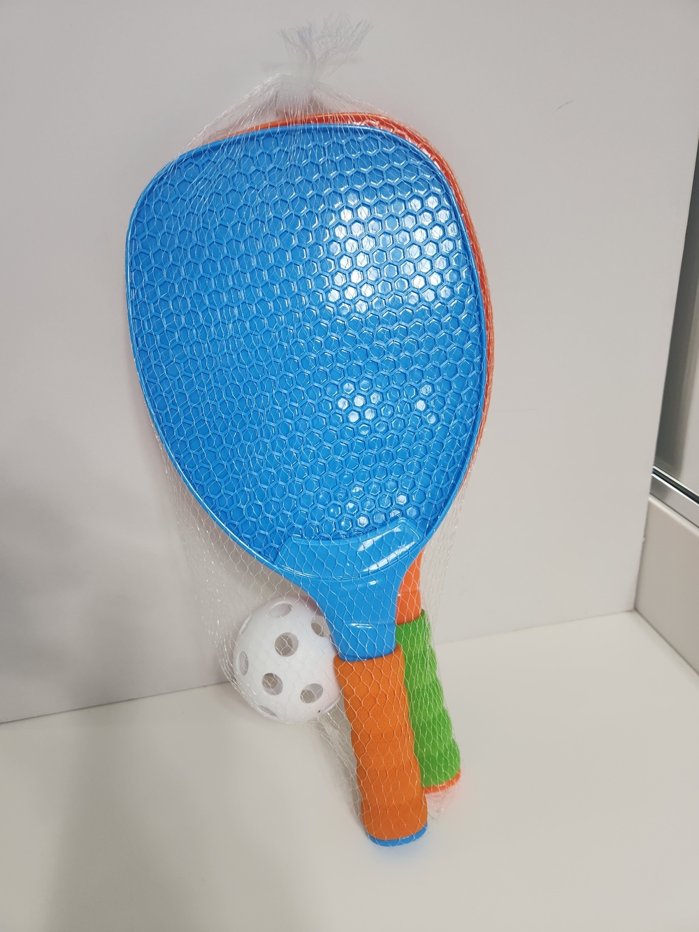 Blue and Orange Beach Paddle Set with Ball